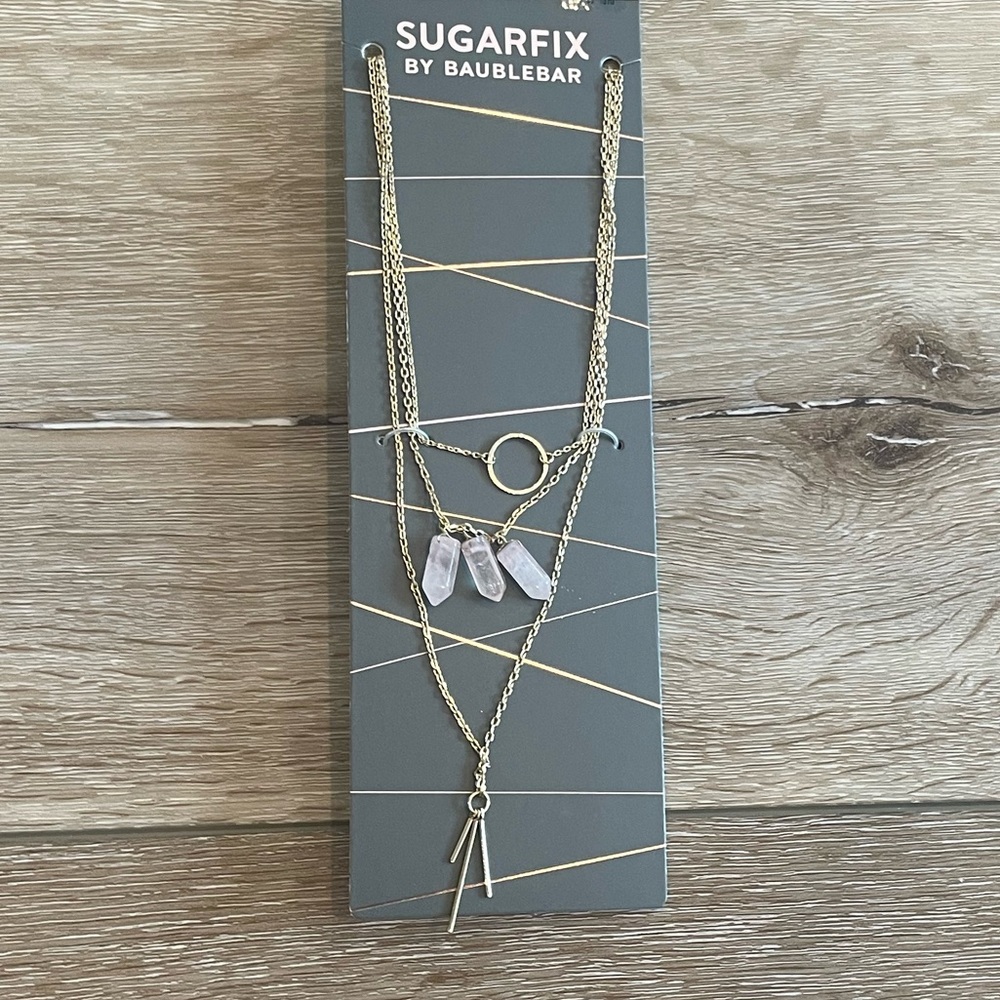 New sugarfix 3 layered necklace with crystals